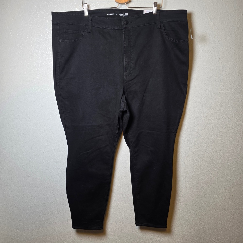 Old Navy Rockstar Super‎ Skinny High Rise Black Jeans Womens Plus Size 28 NWT